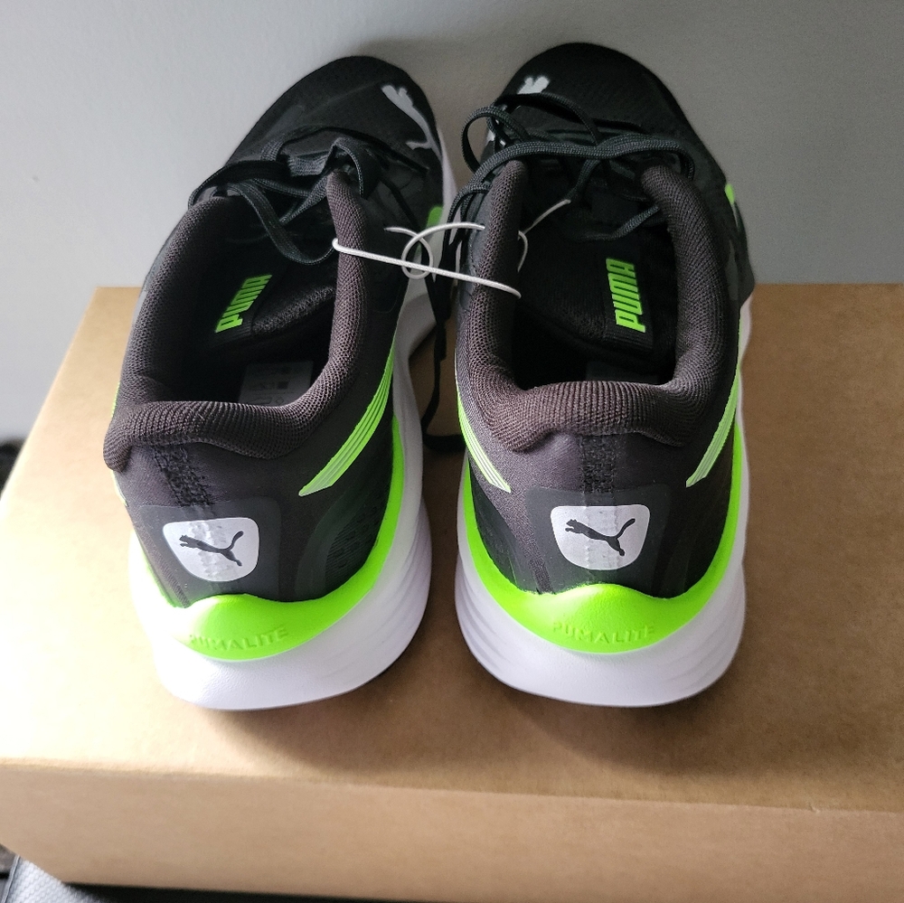 Puma Men's Sneakers - Black and Neon Green